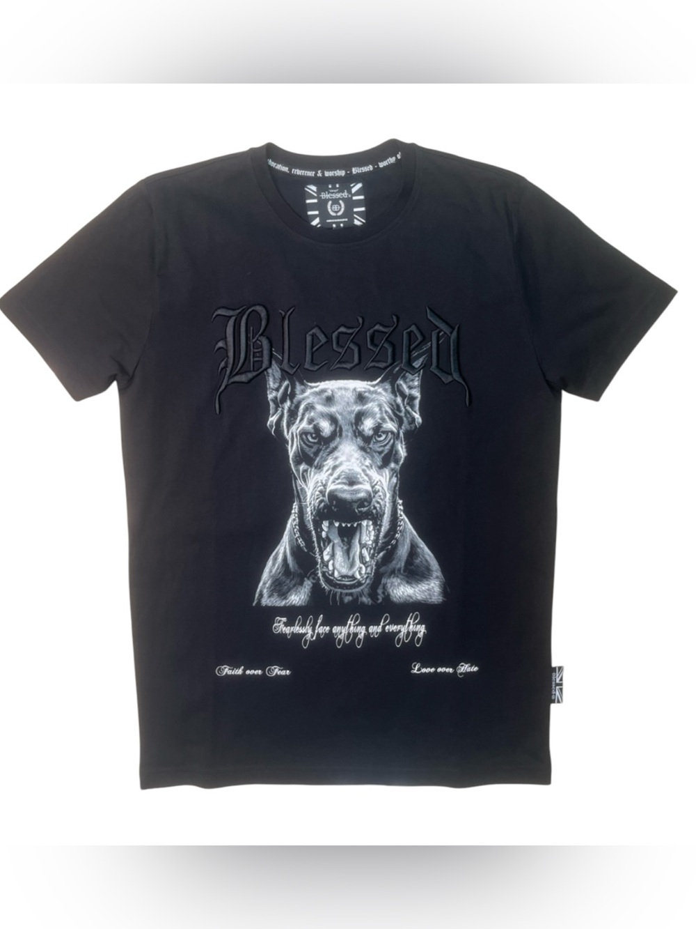 Sz M Blessed Black Graphic Dog Tee - Pets Dog